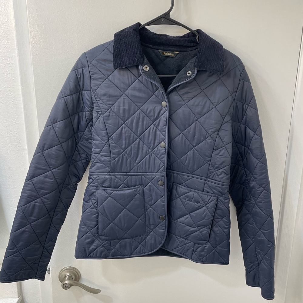Barbour Quilted Jacket Snap in Navy - Women’s US 4